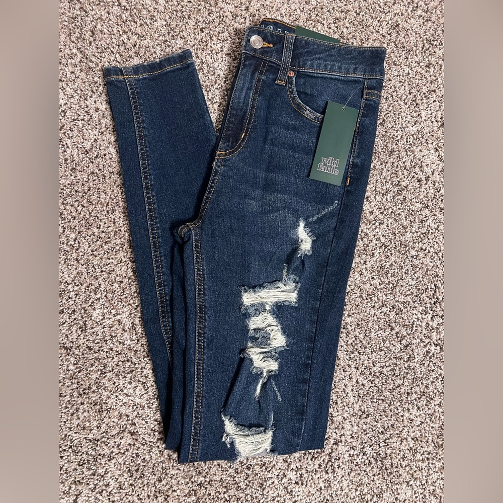 Wild Fable Dark Blue Ripped Skinny Jeans